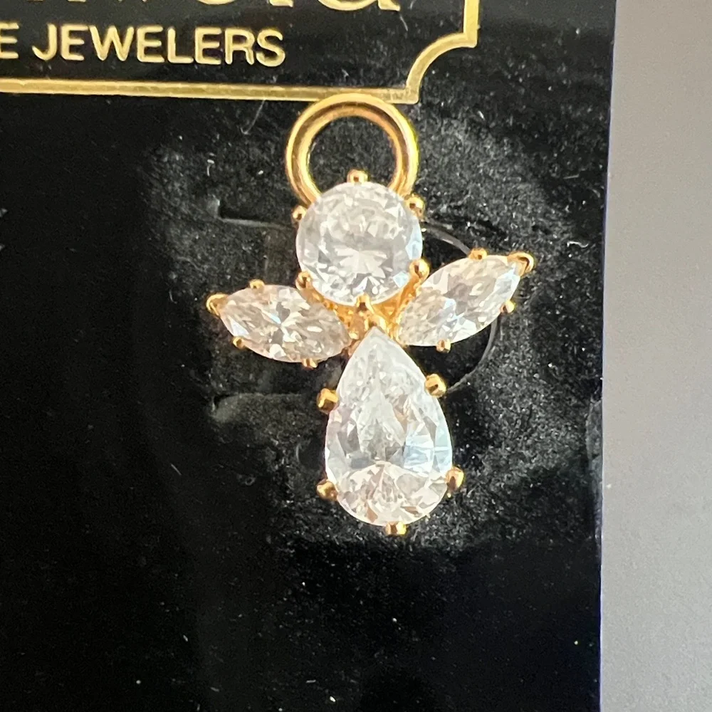 Lindenwold Gold and Silver Angelic Clip On Earrings - Picture 2 of 4